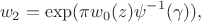 $$
w_2  = \exp (\pi w_0 (z)\psi ^{ - 1} (\gamma )),
$$