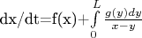 dx/dt=f(x)+\int\limits_0^L\frac{g(y)dy}{x-y}