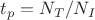 $t_{p}=N_{T}/N_{I}$