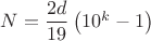 $N=\dfrac{2d}{19}\left(10^k-1\right)$