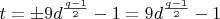 $t = \pm 9d^{\frac{q-1}{2}} - 1 = 9d^{\frac{q-1}{2}} - 1$