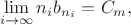 $$\lim_{i \to \infty} n_ib_{n_i}=C_m,$$