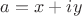 $a=x+iy$