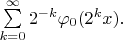 $\sum\limits_{k=0}^{\infty}2^{-k}\varphi_0(2^kx).$