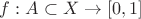 $f: A \subset X \to [0,1]$