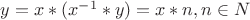 $y = x * (x^{-1} * y) = x * n, n\in N$