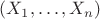 $(X_1,\ldots,X_n)$ $(X_1,\ldots,X_n)$