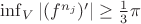 $\inf_{V}|(f^{n_j})'|\geq {\frac{1}{3}\pi}$