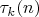 $\tau_k(n)$