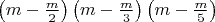 $\[\left( {m - \frac{m}{2}} \right)\left( {m - \frac{m}{3}} \right)\left( {m - \frac{m}{5}} \right)\]$