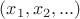 $(x_1,x_2,...)$
