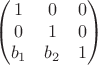 $$\begin{pmatrix}
 1&  0& 0\\
 0& 1 & 0\\
 b_1&b_2  & 1
\end{pmatrix}$$
