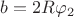 $b = 2R\varphi_{2}$