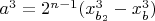 $a^3=2^{n-1}(x_{b_2}^3-x_b^3)$