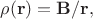 $\rho(\mathbf{r})=\mathbf{B}/\mathbf{r},$