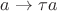 $a\to \tau a$ $a\to \tau a$