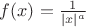 $f(x)=\frac{1}{|x|^{a}}$ $f(x)=\frac{1}{|x|^{a}}$
