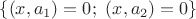 $\{(x,a_1)=0;~(x,a_2)=0\}$
