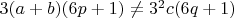 $3(a+b)(6p+1)\ne 3^2c(6q+1)$