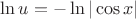 $\ln u=-\ln|\cos x|$