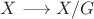 $X\longrightarrow X/G$
