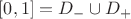 $[0,1]=D_- \cup D_+$