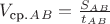 $V_\text{ср.}_A_B = \frac {S_A_B}{t_A_B}$