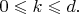 $0\leqslant k\leqslant d.$