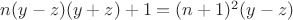 $n(y-z)(y+z)+1=(n+1)^2(y-z)$