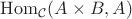 $\mathrm{Hom}_{\mathcal C}(A\times B, A)$