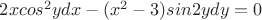 $2xcos^2 ydx-(x^2-3)sin2ydy=0$