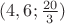 $(4,6; \frac{20}{3})$