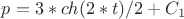 $p=3*ch(2*t)/2 +C_1$