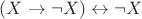 $(X\to\neg X)\leftrightarrow\neg X$