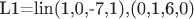 L1=lin{(1,0,-7,1),(0,1,6,0)}