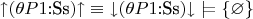 ${\uparrow}(\theta P1\mbox{:Ss}){\uparrow}\equiv{\downarrow}(\theta P1\mbox{:Ss}){\downarrow}\models\left\lbrace\varnothing\right\rbrace$
