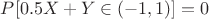 $P[0.5X + Y \in (-1, 1)] = 0$