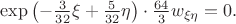 $\exp\left(-\frac{3}{32}\xi+\frac{5}{32}\eta\right)\cdot\frac{64}{3}w_{\xi\eta}=0.$