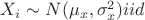 $X_i\sim N(\mu_x, \sigma^2_x) iid$