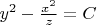 $y^2-\frac{x^2}{z}=C$