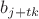 $b_{j+tk}$