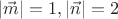 $|\vec m|=1    , |\vec n|=2 $