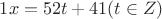 $1x = 52t+41(t \in Z)$