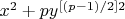 $x^2+py^{[(p-1)/2]2}$