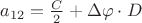 $a_{12}= \frac{C}{2}+\Delta\varphi\cdot D$
