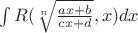 $\int R(\sqrt[n]{\frac{ax+b}{cx+d}}, x)dx$