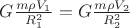 $G\frac{m\rho V_1}{R_1^2}=G\frac{m\rho V_2}{R_2^2}$ $G\frac{m\rho V_1}{R_1^2}=G\frac{m\rho V_2}{R_2^2}$