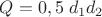 $Q=0,5\;d_1d_2$