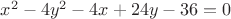 $x^2-4y^2-4x+24y-36=0$