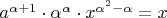 $a^{\alpha + 1} \cdot \alpha^{\alpha} \cdot x^{\alpha^2 - \alpha} = x$